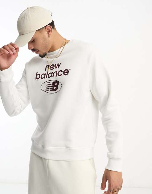 Sudadera blanca Novelty de New Balance Essentials ASOS