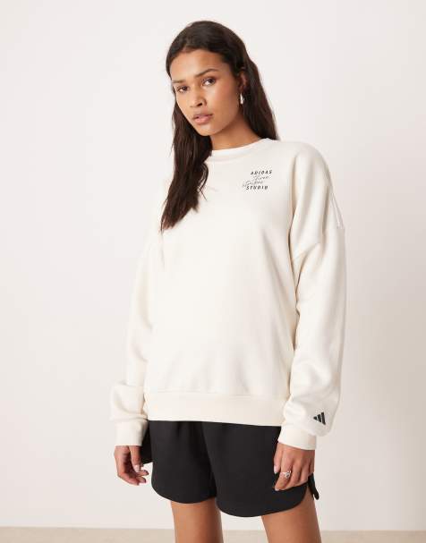 Sudadera blanca Three Stripes Studios de adidas Performance - view 1