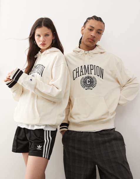 Sudadera blanca unisex con capucha y estilo universitario de Champion   - view 1