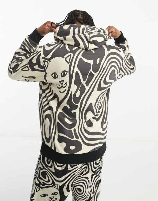 Sudadera blanca y negra con capucha y estampado integral de remolinos Hypnotic de RIPNDIP (parte de un conjunto), 4 de 4