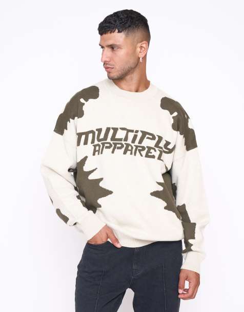 Sudadera blanco cisne y verde extragrande de punto Urban de Multiply Apparel - view 1