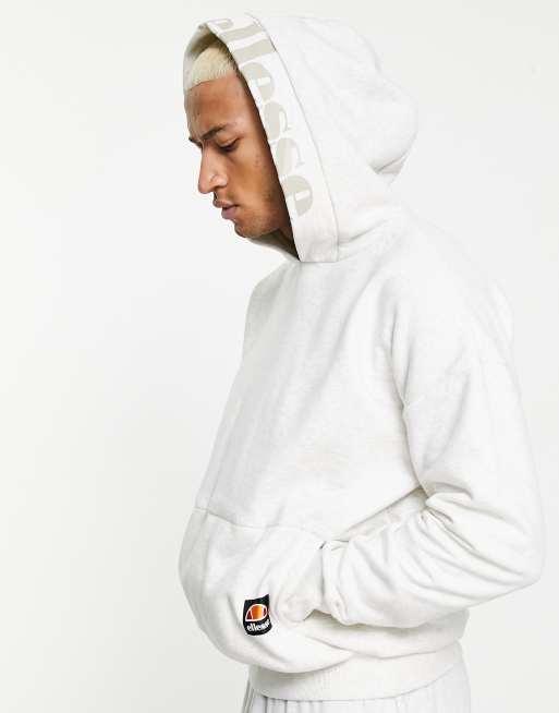 Sudadera blanco hueso con capucha afelpada en el interior de ellesse