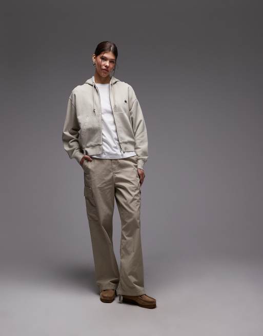 Sudadera blanco hueso con capucha y cremallera Nelson de Carhartt WIP, 2 de 4