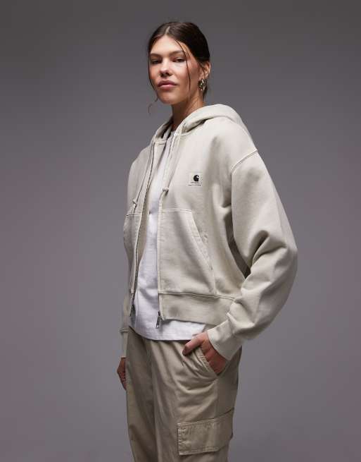 Sudadera blanco hueso con capucha y cremallera Nelson de Carhartt WIP, 3 de 4