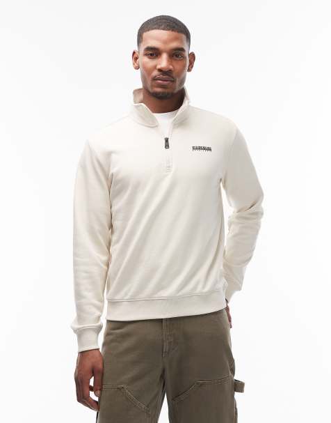 Sudadera blanco hueso con cremallera corta de Napapijri - view 1