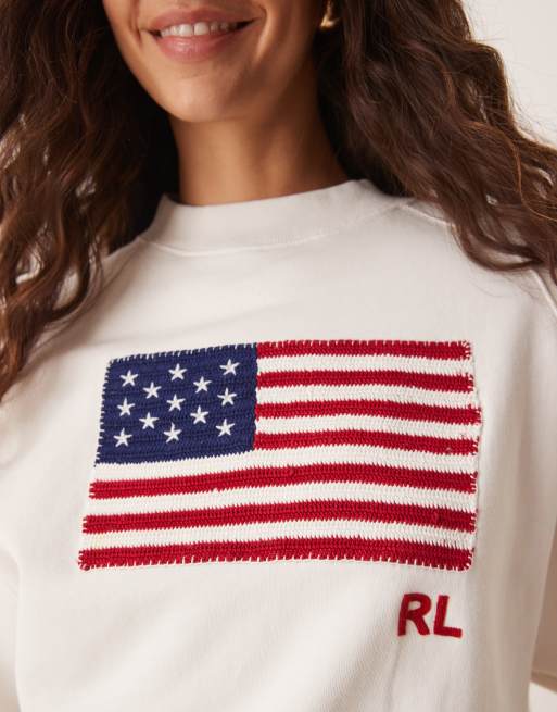 Sudadera blanco hueso con estampado de bandera de Polo Ralph Lauren, 2 de 4