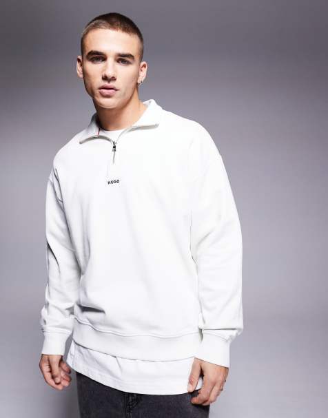 Sudadera blanco hueso con media cremallera Durty de HUGO Red - view 1