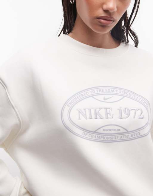 Sudadera blanco hueso extragrande con estampado gráfico de tenis Phoenix Fleece de Nike, 4 de 4