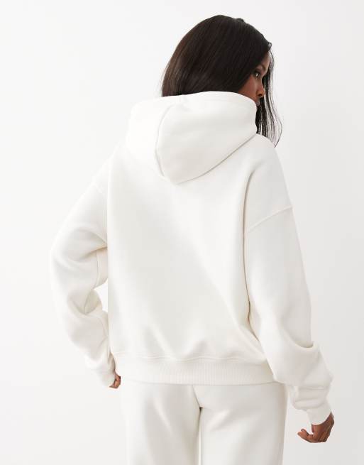 Sudadera blanco hueso holgada con capucha de Gina Tricot (parte de un conjunto), 2 de 4