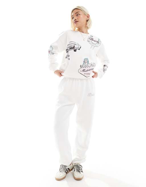 Sudadera blanco marfil con estampado de novia de Las Vegas de Six Stories, 2 de 4