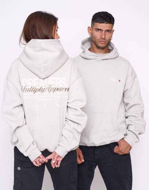 Sudadera blanco paloma extragrande con capucha Lecture de Multiply Apparel