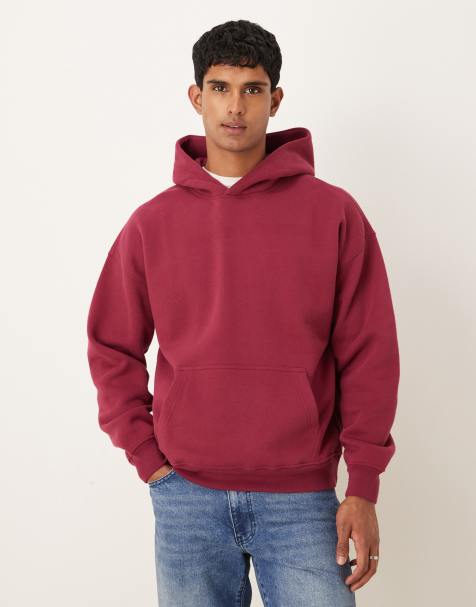 Sudadera burdeos básica con capucha y bolsillo delantero de Abercrombie & Fitch - view 1