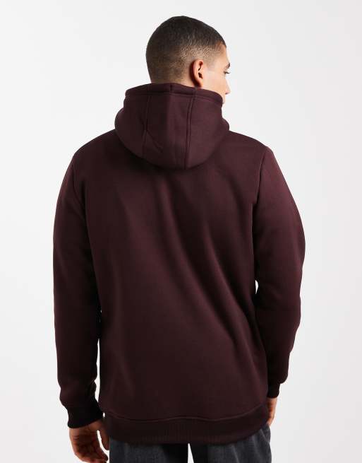 Sudadera burdeos con capucha y cordones ajustable sen contraste de Brave Soul, 3 de 5