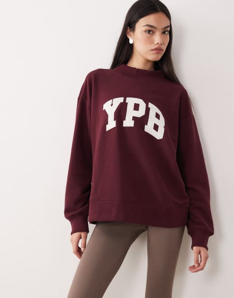 Sudadera burdeos con gráfico "YPB" de Abercrombie & Fitch - view 1