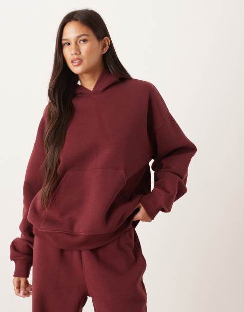 Sudadera burdeos holgada con capucha de Gina Tricot (parte de un conjunto) - view 1