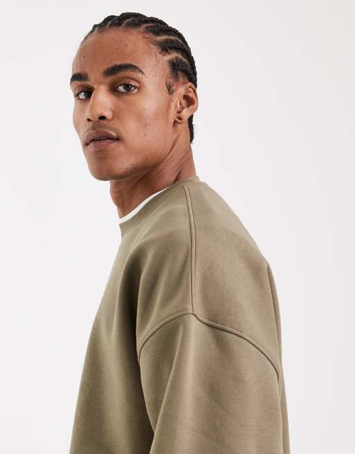 Sudadera caqui básica ultragrande de ASOS DESIGN, 4 de 5