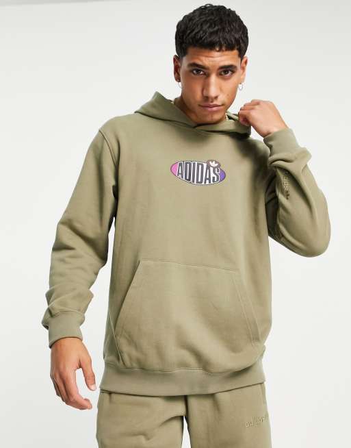 Sudadera caqui con capucha 