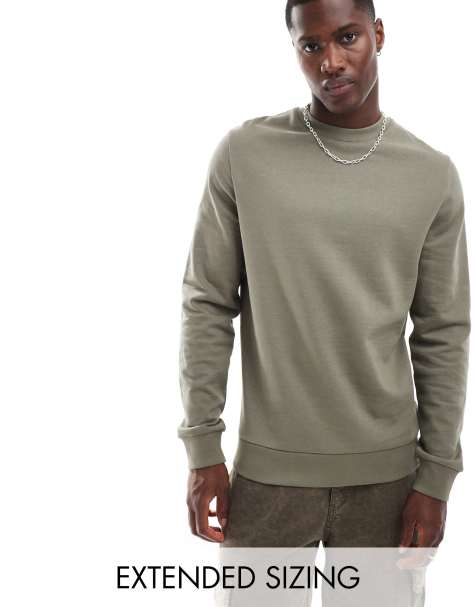 Sudadera caqui con cuello redondo de ASOS DESIGN - view 1