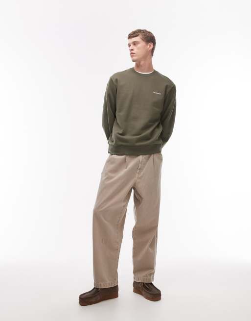 Sudadera caqui con logo de texto de Carhartt WIP , 2 de 5