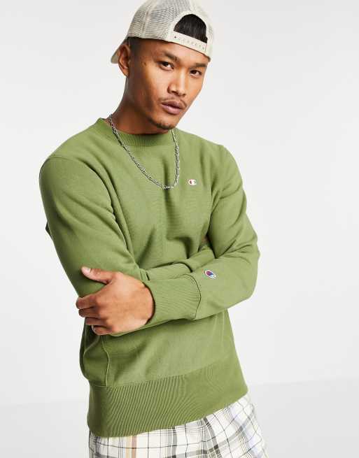 Sudadera caqui con logo Reverse Weave de Champion