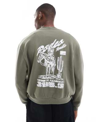 Sudadera caqui estampada de ASOS DESIGN