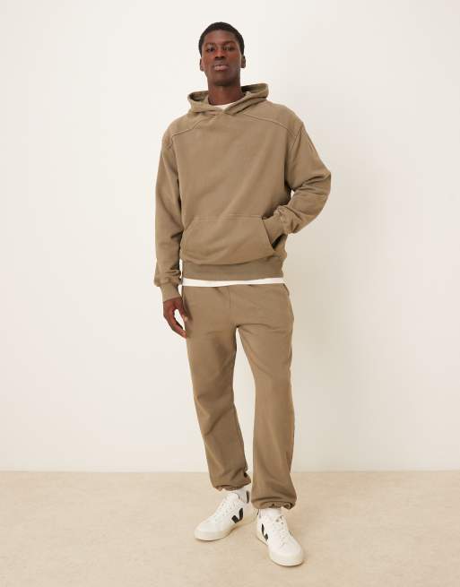 Sudadera caqui extragrande con capucha, lavado desgastado y acabado tintado de ASOS DESIGN (parte de un conjunto), 2 de 5