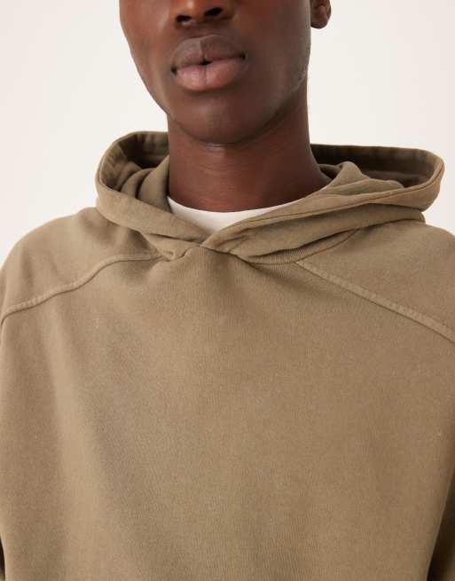 Sudadera caqui extragrande con capucha, lavado desgastado y acabado tintado de ASOS DESIGN (parte de un conjunto), 5 de 5