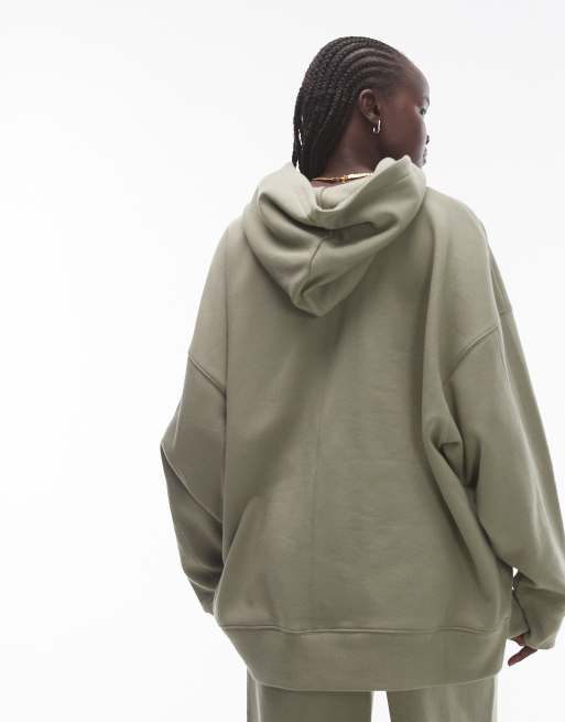 Sudadera caqui extragrande con capucha premium de Topshop (parte de un conjunto), 2 de 4