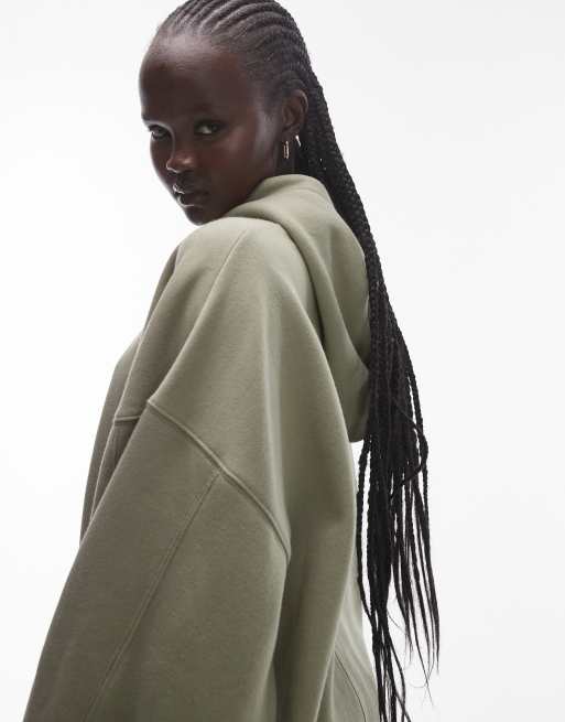 Sudadera caqui extragrande con capucha premium de Topshop (parte de un conjunto), 4 de 4