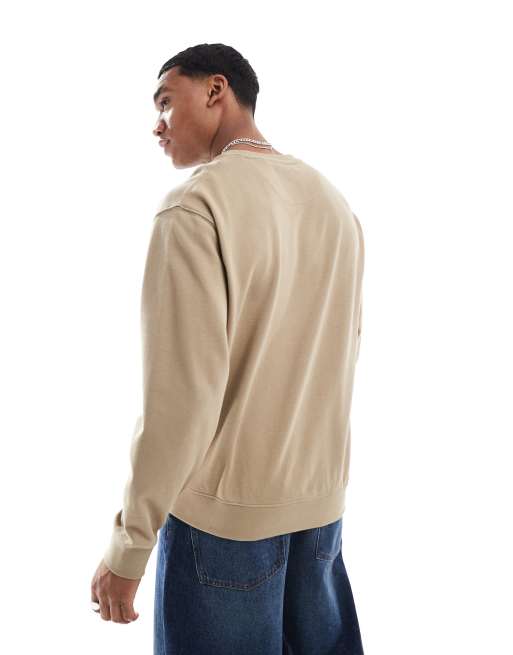 Sudadera caqui extragrande con cuello redondo de Jack & Jones, 4 de 4
