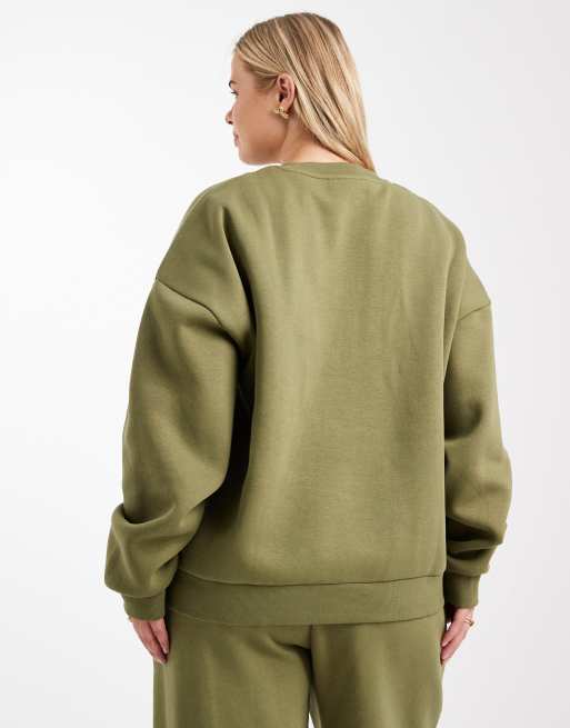 Sudadera caqui extragrande con interior afelpado Ultimate de ASOS DESIGN Curve, 3 de 4