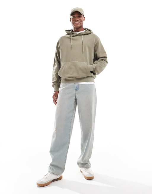 Sudadera caqui lavado ultragrande con capucha de Jack & Jones, 4 de 4