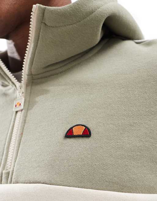 Sudadera caqui y beis sin cierres con capucha y diseño color block Antogoni de ellesse, 4 de 4