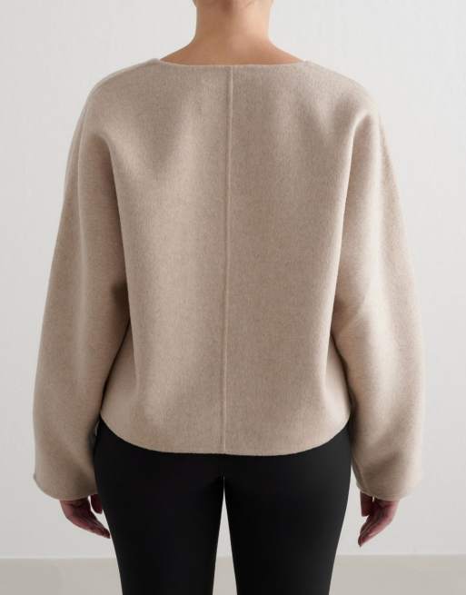 Sudadera color arcilla oscuro de lana de Aim'n, 3 de 4