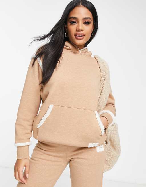 Sudadera color camel con capucha de felpa con refuerzo Joanne de UGG