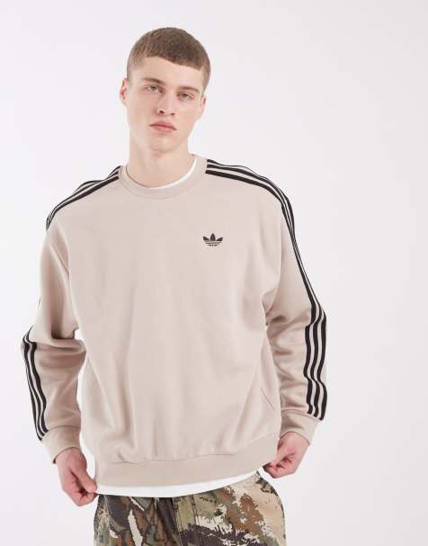 Sudadera color caqui con tres rayas de Adidas Originals - view 1