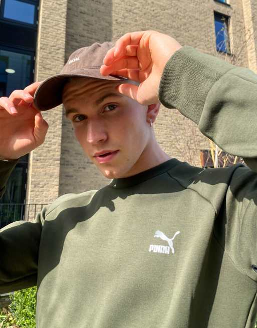Sudadera color caqui oscuro técnica de Puma Classics