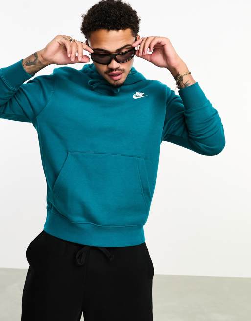 Sudadera color cerceta con capucha de felpa de Nike Club