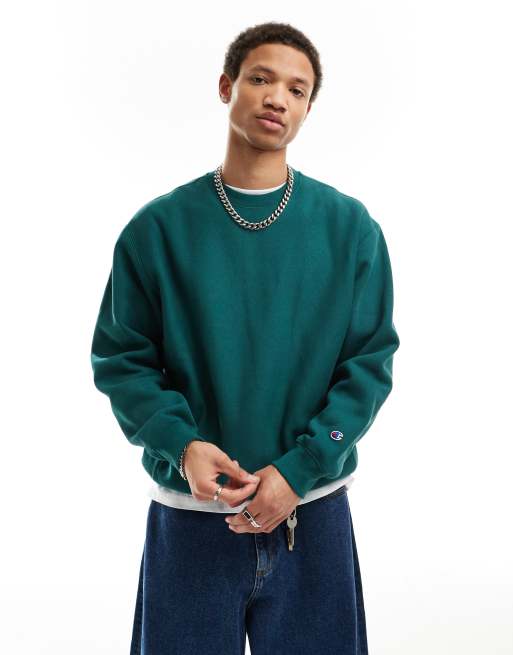 Sudadera color cerceta con cuello redondo de Champion