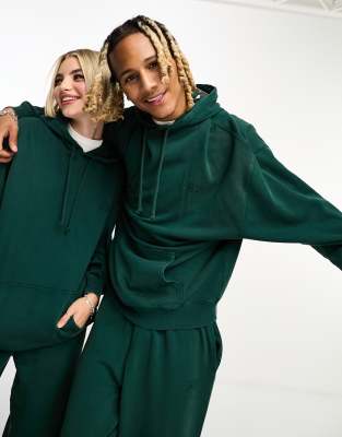 Sudadera color cerceta lavado unisex extragrande con capucha de Reclaimed Vintage (parte de un conjunto)
