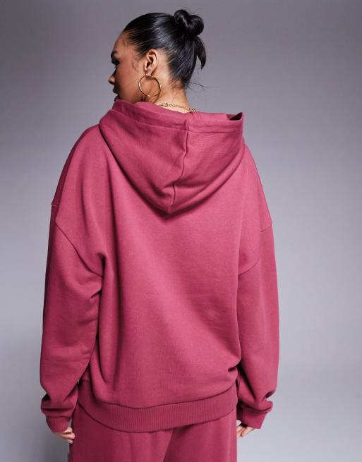 Sudadera color ciruela con capucha y logo universitario de Weekend Collective (parte de un conjunto), 4 de 4