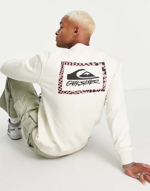Sudadera color crema Checker Stamp de Quiksilver
