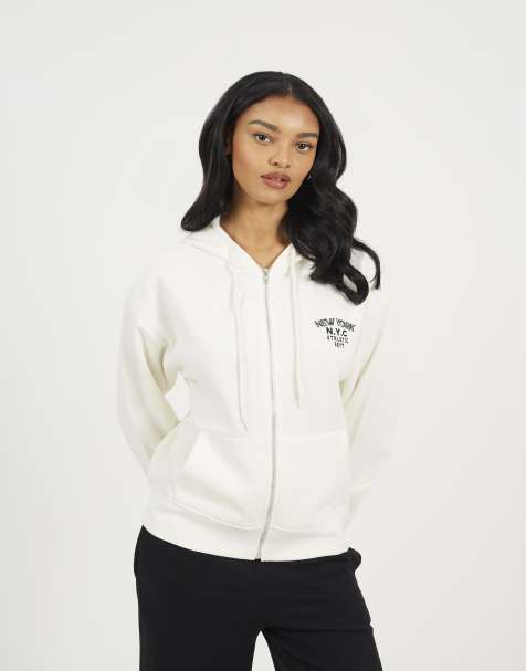 Sudadera color crema con capucha y cremallera de Brave Soul - view 1