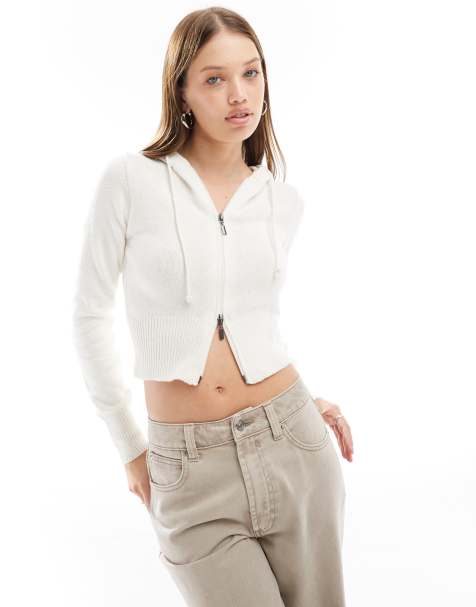 Sudadera color crema con capucha y cremallera en doble sentido de Cotton On - view 1