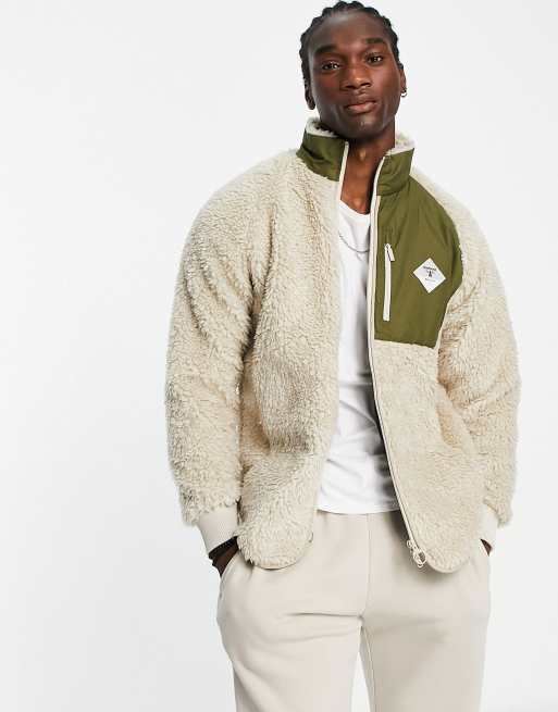Sudadera color crema con cremallera de felpa Fell de Barbour Beacon, 2 de 4