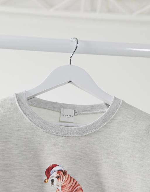 Sudadera color crema con diseño navideño de Skinnydip, 3 de 4