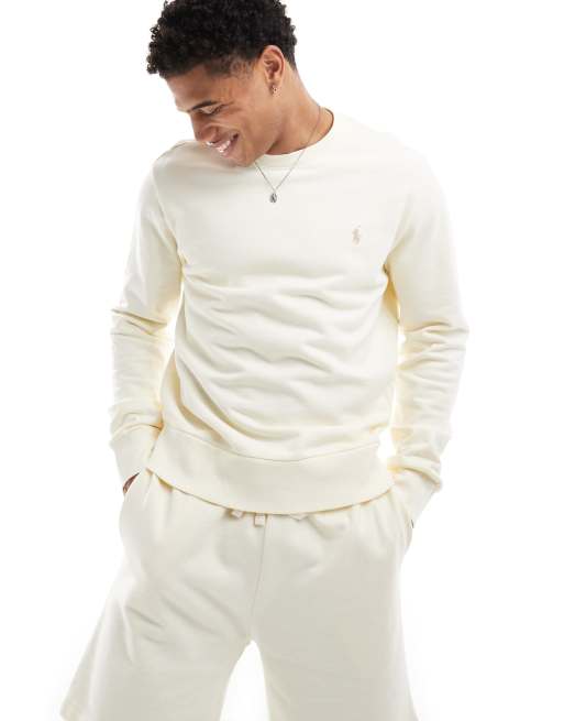 Sudadera color crema con logo de felpa gruesa Icon de Polo Ralph Lauren (parte de un conjunto)
