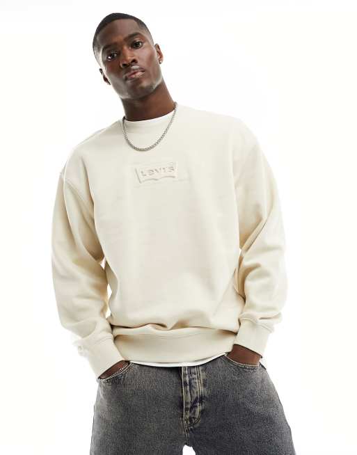 Sudadera color crema con logo de murciélago de Levi's