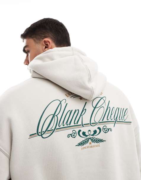 Sudadera color crema de corte cuadrado con capucha y estampado gráfico "Blank Cheque" de Cotton On - view 1