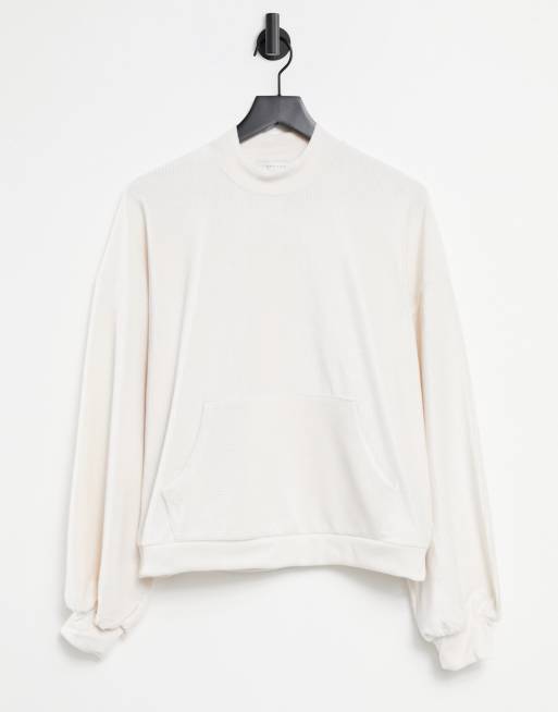 Sudadera color crema de velour de Topshop (parte de un conjunto)